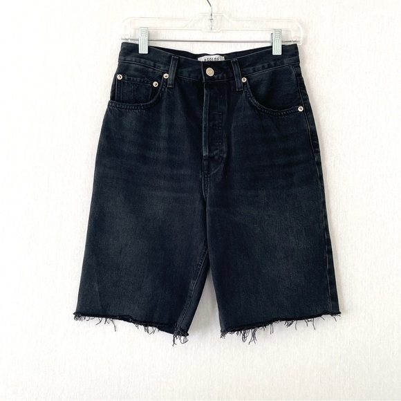 Agolde 90's Denim Shorts in Nix Black - Picture 2 of 9